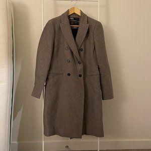 Zara Premium Coat in Oatmeal Brown